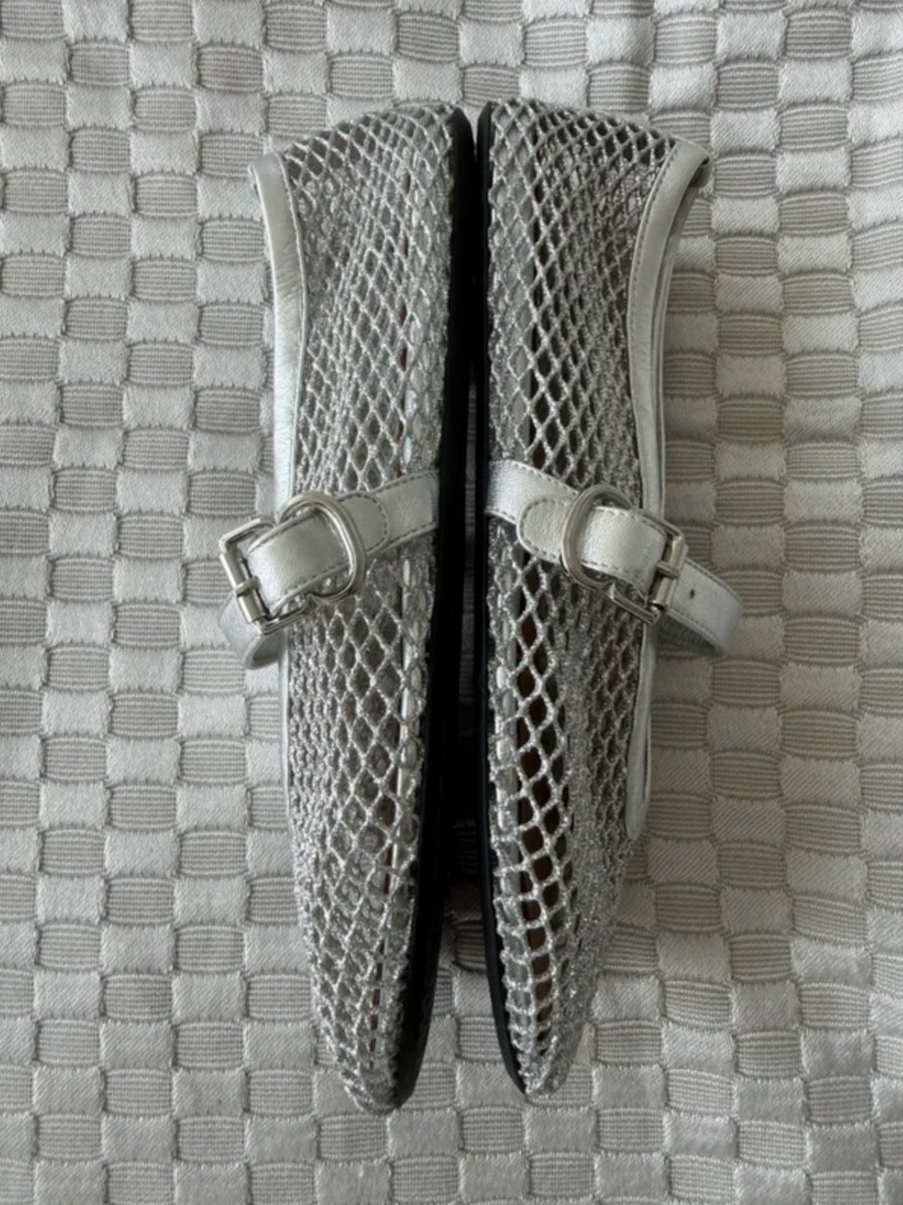 Alaia Silver Leather Ballet Flats EU39 - Picture 4 of 9